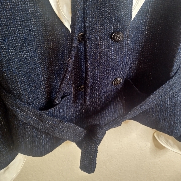 Chanel sailor piter pan collar tweed button down tassel jacket sz 36/ 4 - Picture 5 of 16